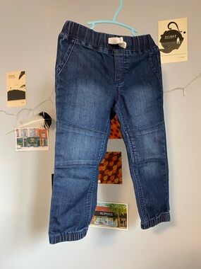 Carter's Dark Blue Denim Jogger Pants with Elastic Waist